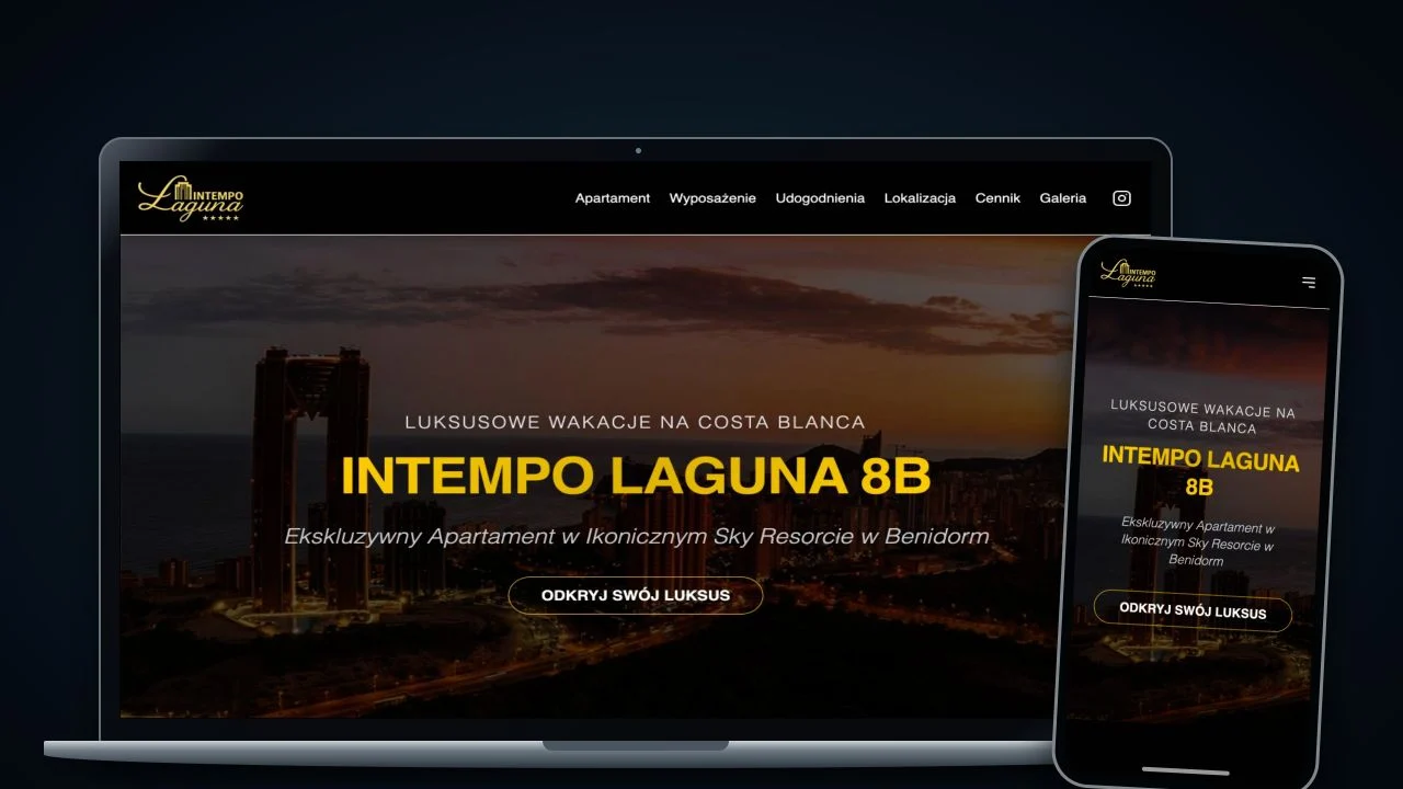 Intempo Laguna — widok na komputerze i telefonie