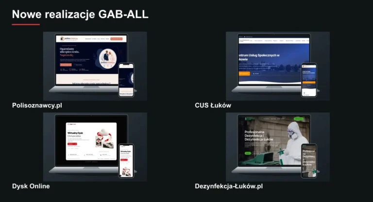Nowe realizacje GAB-ALL: Polisoznawcy, CUS Łuków, Dysk Online i Dezynfekcja-Łuków