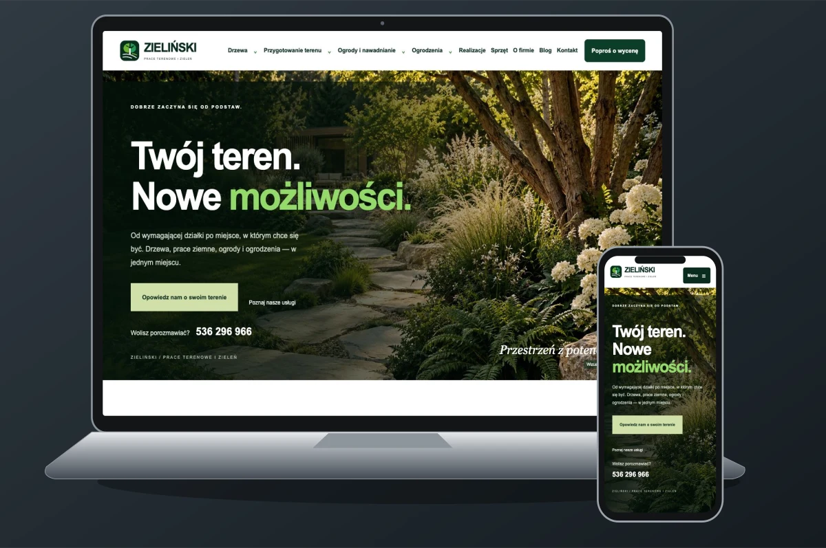 Strona ZIELIŃSKI — projekt i wdrożenie GAB-ALL